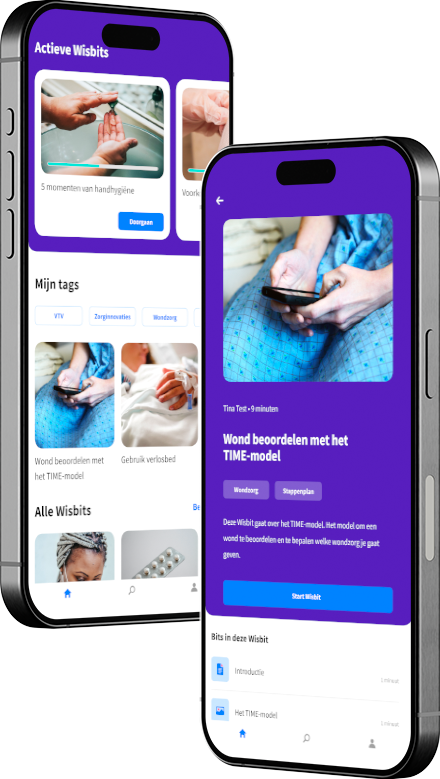 Wisbits app schermweergave